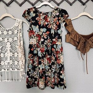 One Clothing - Black Vintage Floral Patterned Dress